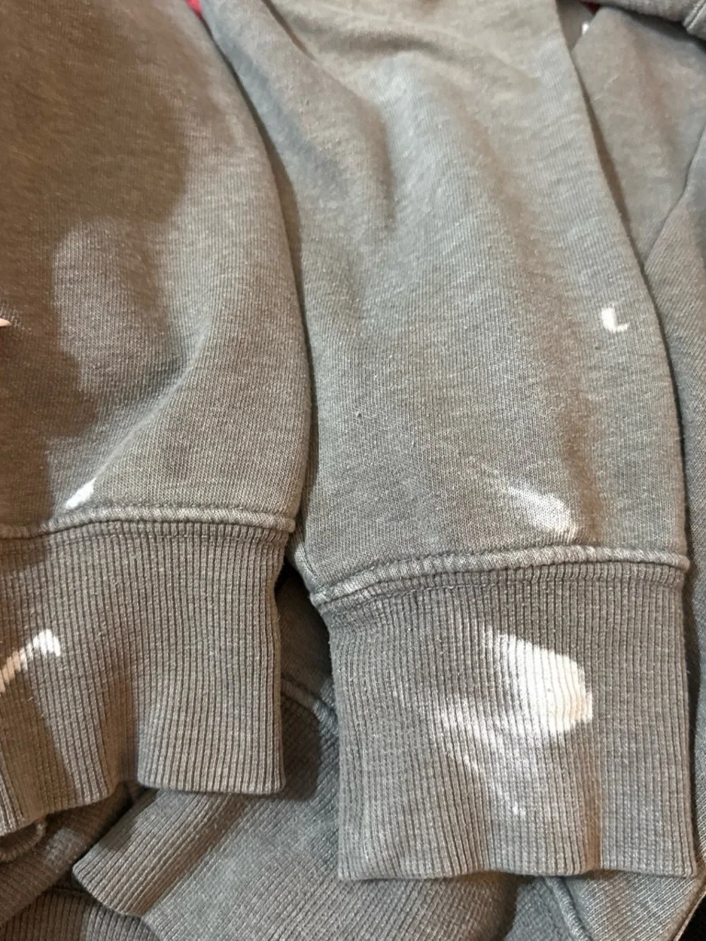 The North Face Gray Hoodie with Red Logo Patch
